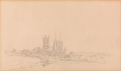 Vista, de, catedral lincoln